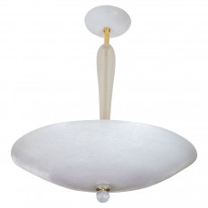 Brass and white glass bowl form pendant 